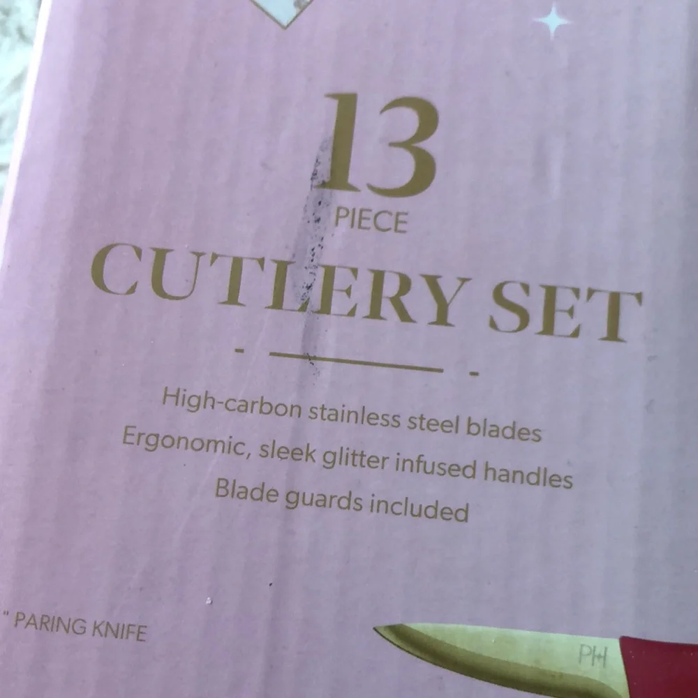 Paris Hilton Pink and Gold 13 pc Cutlery Knife Set